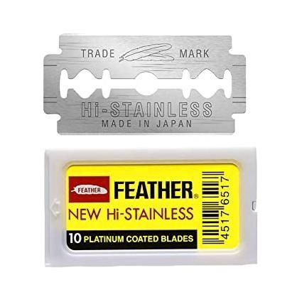 Feather New Hi-Stainless Platinum Coated Double Edge Blades - 10 Blades Shaving Blades Pasteur Pharmacy
