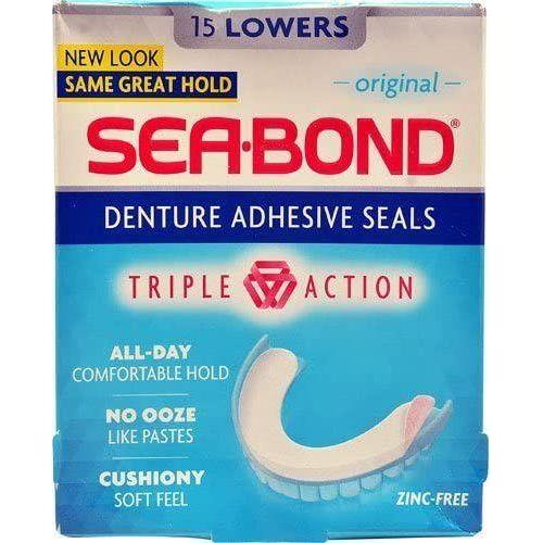 Sea-Bond Triple Action Lower Denture Adhesive Seals Original 15 Ct Denture Care Pasteur Pharmacy