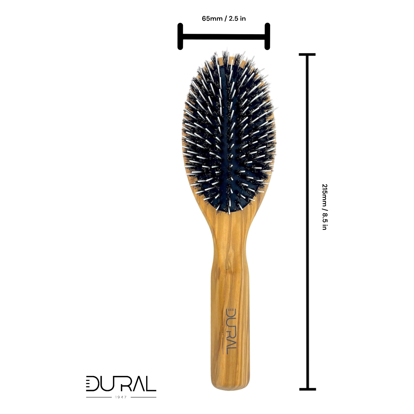 Dural Olive wood rubber cushion hair brush with boar bristles and nylon Hair Brush Pasteur Pharmacy