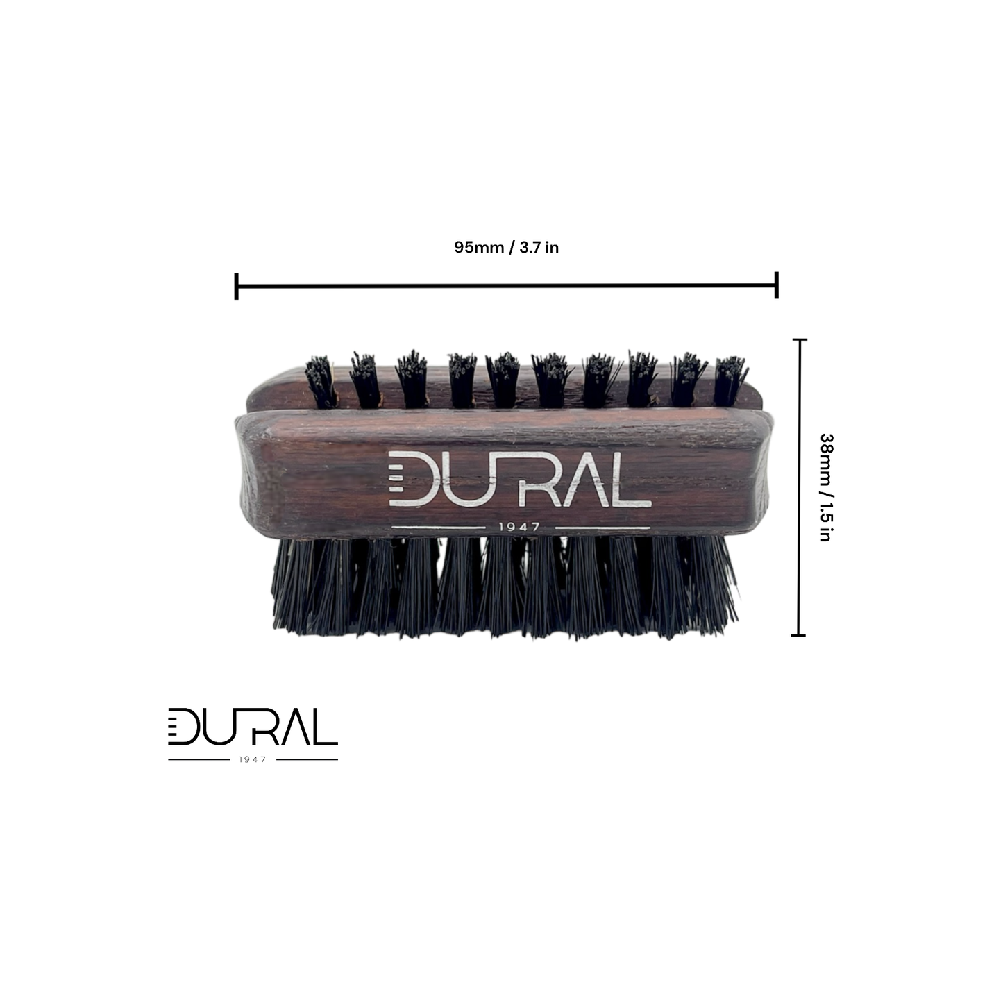 Dural Thermo ash wood travel size nail brush with black natural bristles 95 mm Nail Brush Pasteur Pharmacy