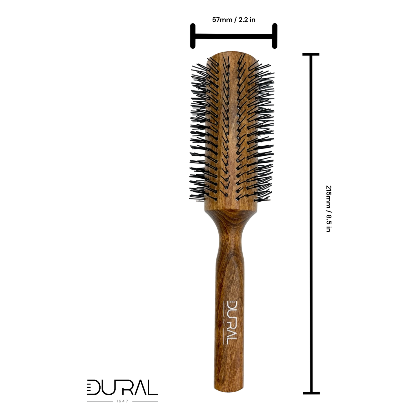 Dural Beech wood round-styler hair brush with nylon pins - 16 rows Hair Brush Pasteur Pharmacy