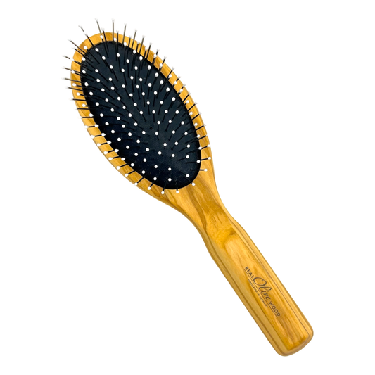 Dural Olive wood rubber cushion hair brush with steel pins and ball tips Hair Brush Pasteur Pharmacy