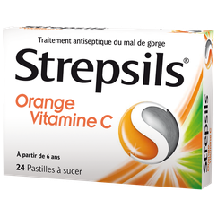 Strepsils Orange Vitamina C, 24 pastillas para chupar - 5 Oz