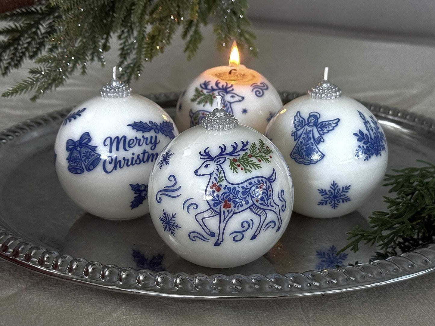 Christmas candle in Gift Box - 1pc | Unique Holiday Xmas Decor for hostess Christmas Decoration Fragrant Nest