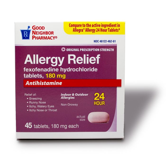 GNP Fexofenadine HCl 180 mg, 24-Hour Allergy Tablets (45 Count) Medicine & Drugs Pasteur Pharmacy