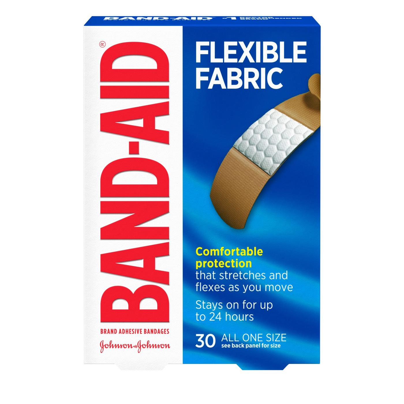 Band Aid All One Size Flexible Fabric Adhesive Bandages 30Ea Box First Aid Pasteur Pharmacy