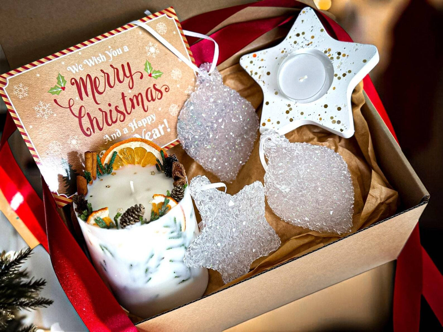 Unique Christmas gift | gift box | holiday candles | rustic holiday homemade decor | coworker christmas gift | christmas ornaments Christmas Decoration Fragrant Nest