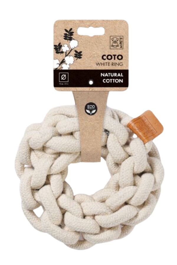 M-Pets Coto White Ring Cotton Rope Toy for Dogs 13cm