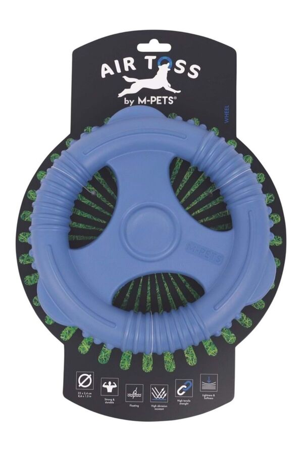 M-Pets Air Toss Wheel Floating Durable Dog Toy Blue