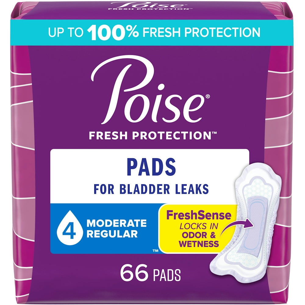 Poise® Fresh Protection® Moderate Absorbency Pad, 66-Pack