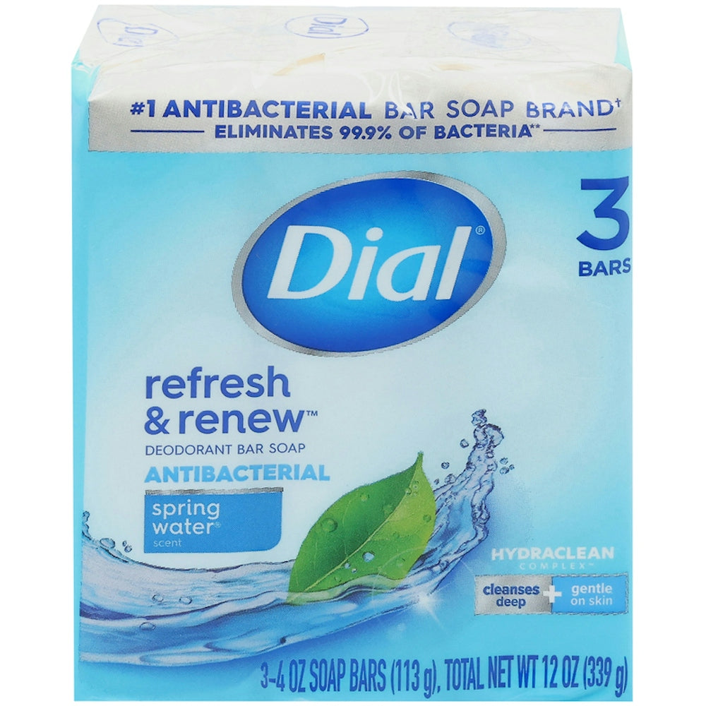 Pain de savon déodorant Dial, antibactérien, parfum Source d'eau vive
