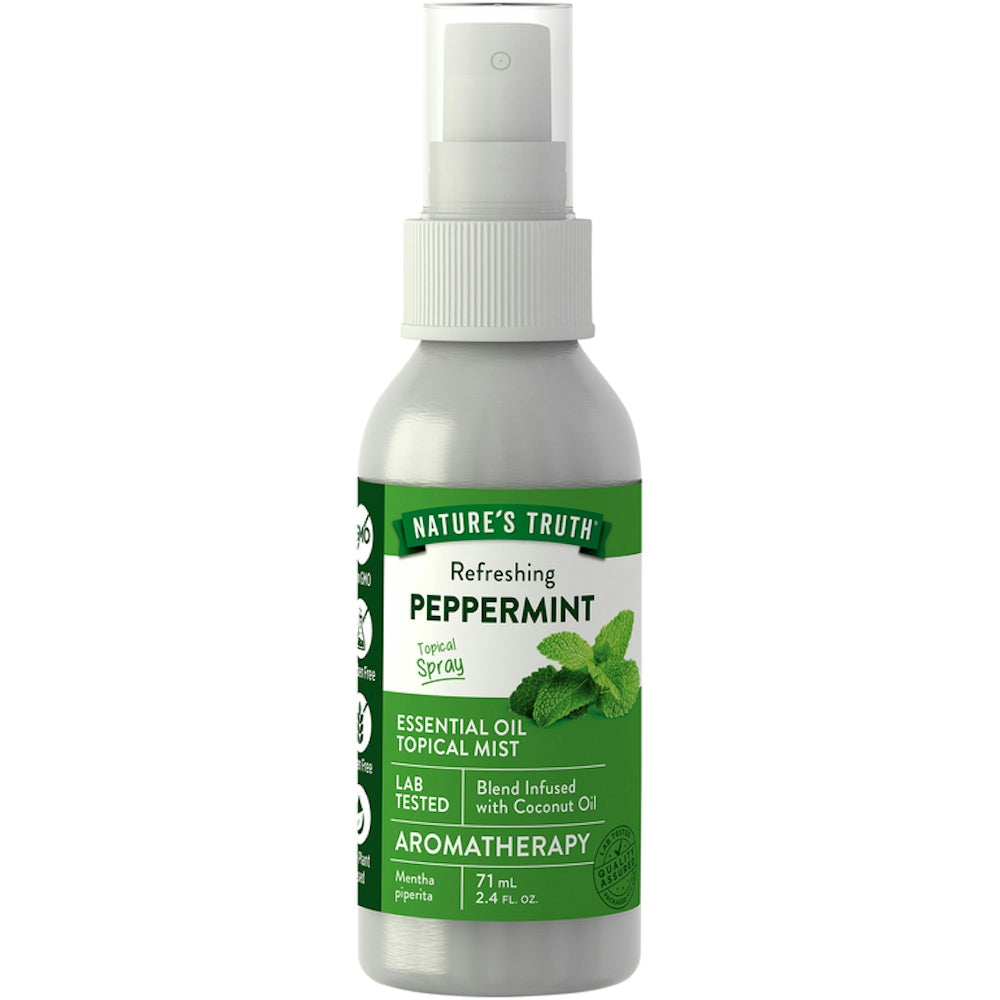 Nature's Truth Essential Oil Topical Mist, Aromatherapy, Peppermint 2.4 Fl Oz Body Oil Pasteur Pharmacy
