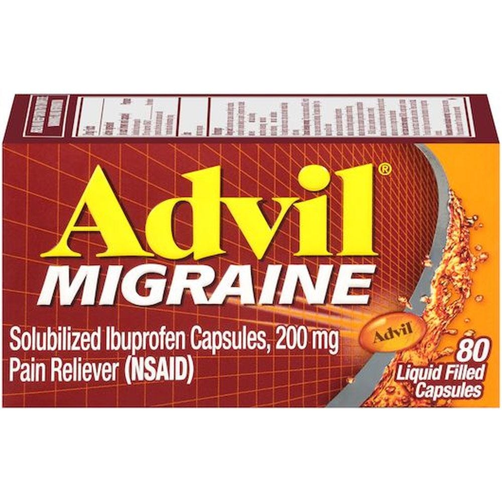 Advil Migraine Pain Reliever 200 Mg Liquid- Filled Capsules 80 Ct Health & Beauty Pasteur Pharmacy
