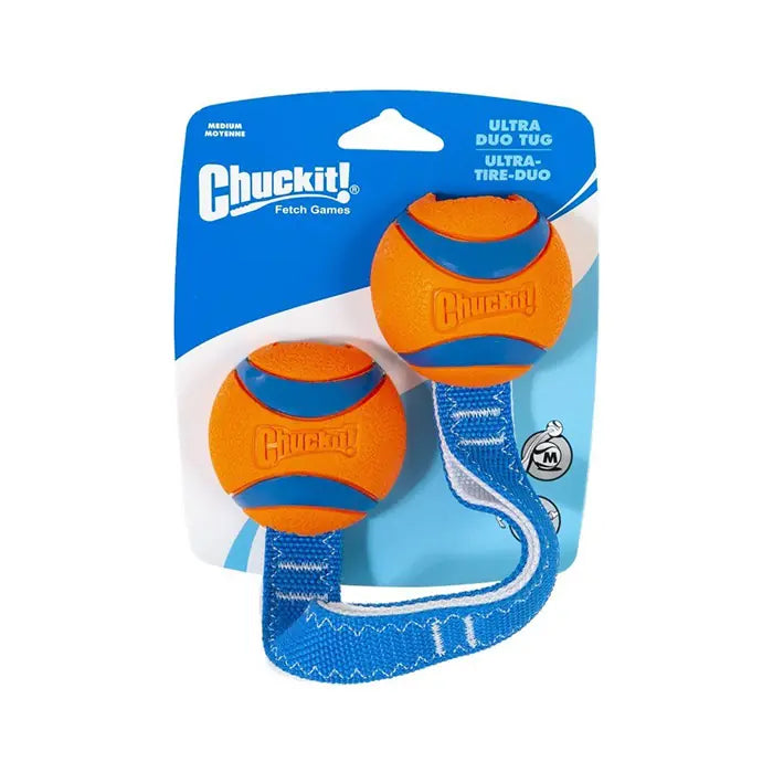Chuckit Ultra Duo Tug Durable Fetch and Tug Dog Toy Medium 2-Pack