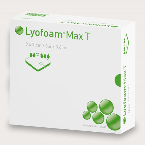 Mölnlycke Lyofoam Max T Tracheostomy Foam Dressing, 3.5" x 3.5" (Box of 10) Medical Supplies Pasteur Pharmacy