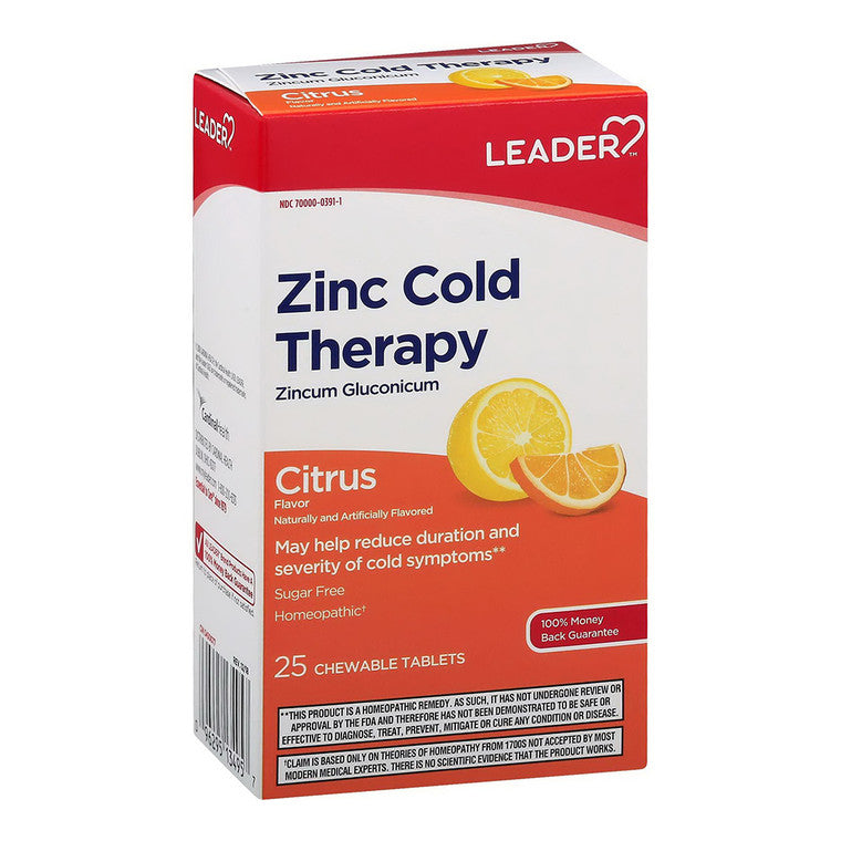 Leader Zinc Cold Therapy, Citrus, Chewable Tablets Vitamins & Supplements Pasteur Pharmacy