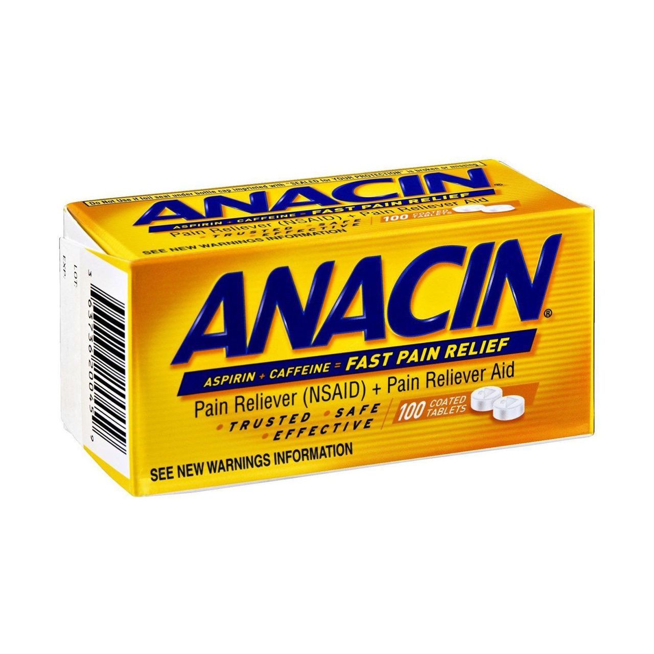 Anacin® Pain Reliever & Aid – 400mg Aspirin / 32mg Caffeine (100ct) Health & Beauty Pasteur Pharmacy