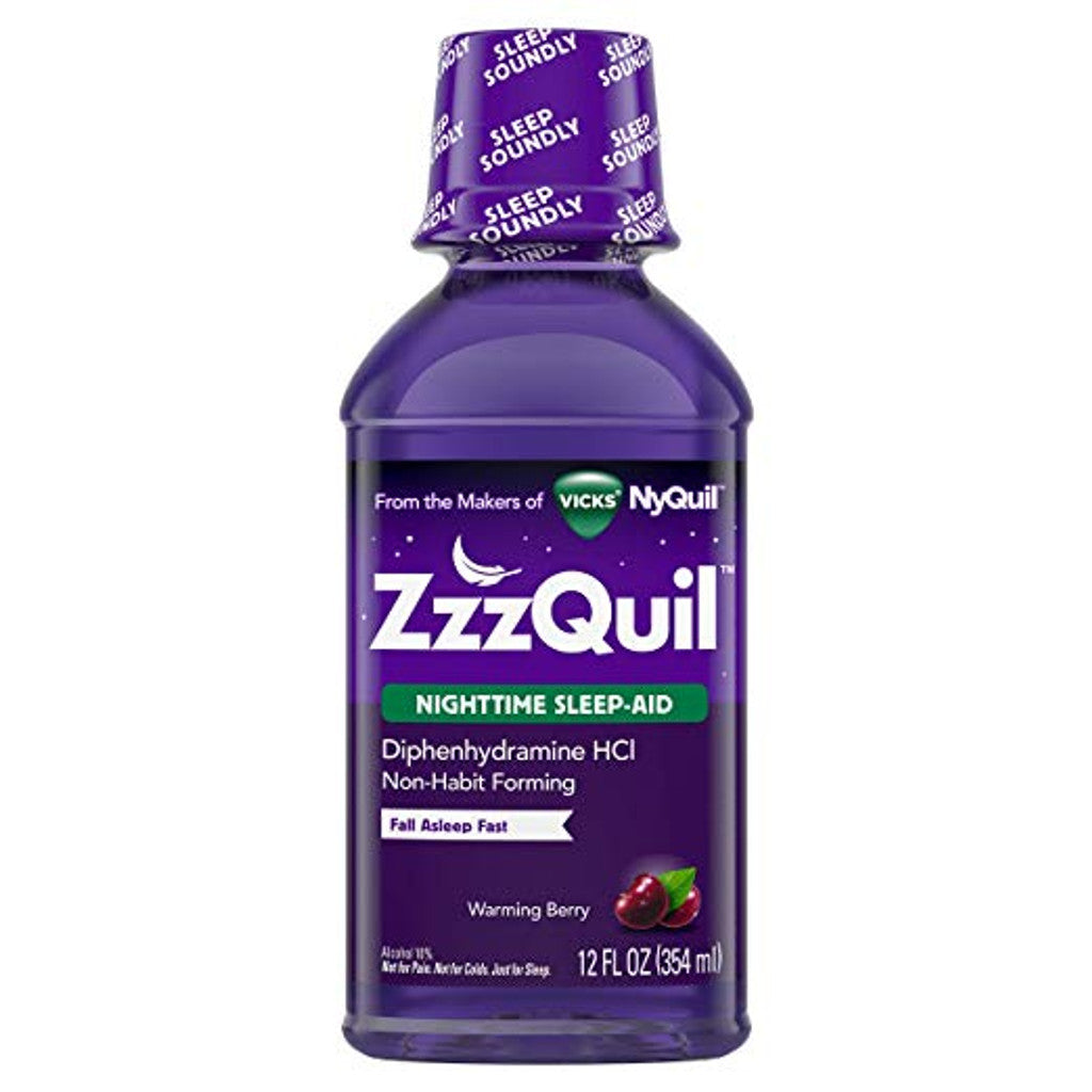 Vicks ZzzQuil Warming Berry Nighttime Sleep Aid Liquid 12 Oz Health & Beauty Pasteur Pharmacy