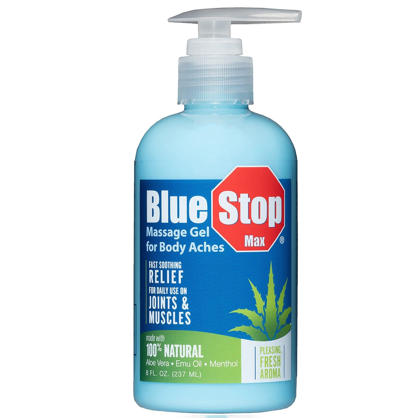 Blue Stop Max Massage Gel - For Body Aches 8.00 Fl Oz Personal Care Pasteur Pharmacy