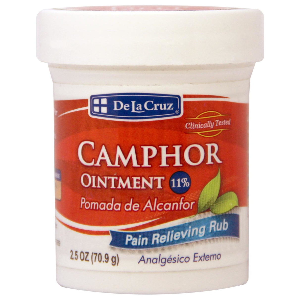 De La Cruz Camphor Ointment Pain Relieving Rub, 2.5 Oz