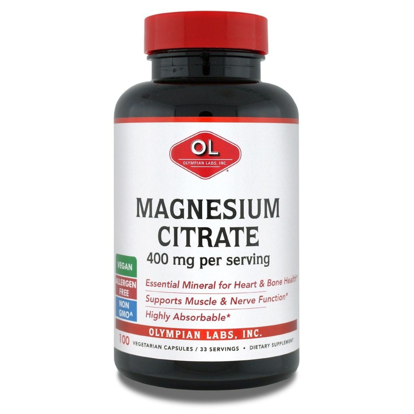 Olympian Labs Magnesium Citrate -- 400 Mg - 300 Capsules Vitamins & Supplements Pasteur Pharmacy