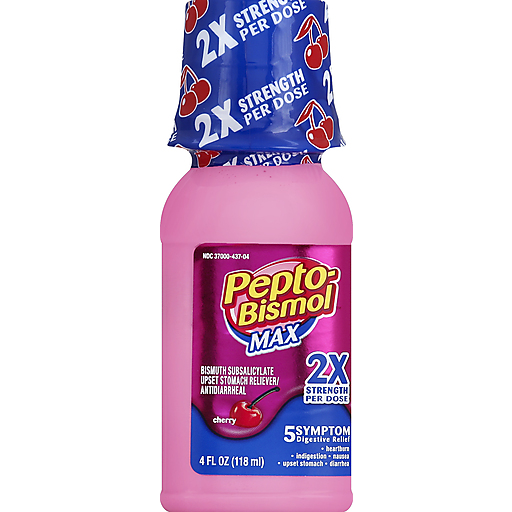Pepto-Bismol Liquid Ultra For Nausea, Heartburn, Indigestion, Upset Stomach, And Diarrhea Relief, Cherry Flavor 4 Oz Personal Care Pasteur Pharmacy