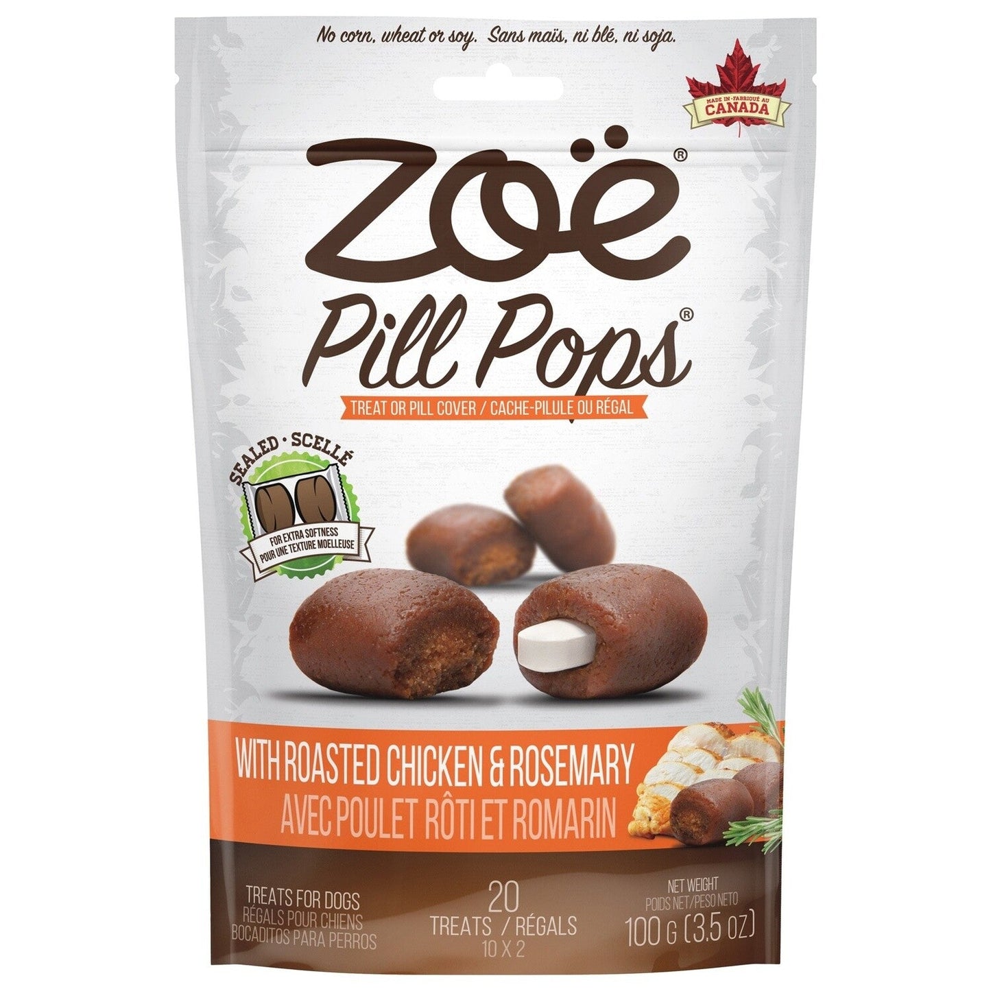 Zoe Pill Pops Dog Treats, Roasted Chicken & Rosemary Dog Treats Pasteur Pharmacy