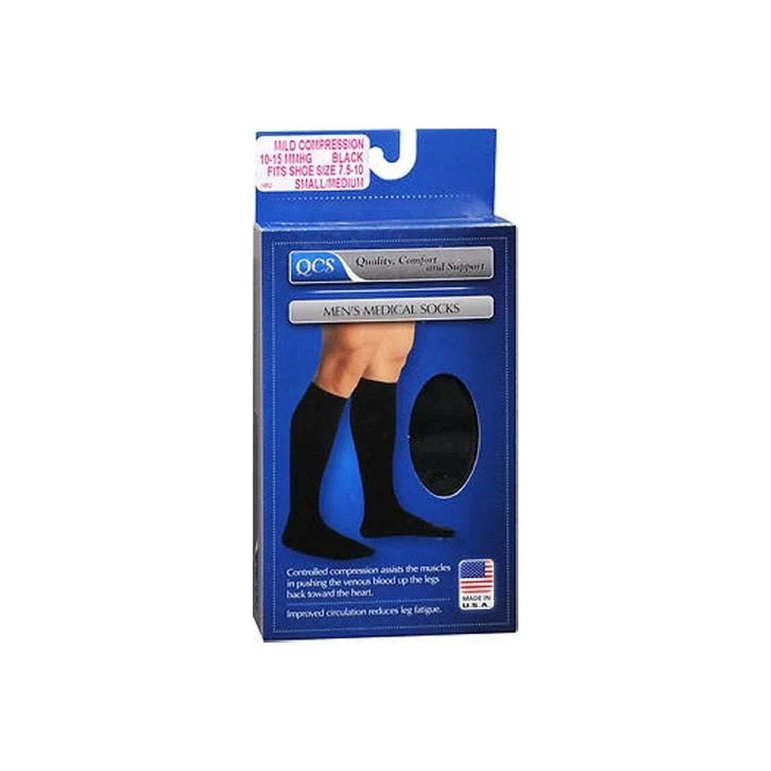 Loving Comfort Men's Knee-High Compression Dress Socks (20-30 mmHg), Closed Toe, Black, Large Knee Socks Pasteur Pharmacy