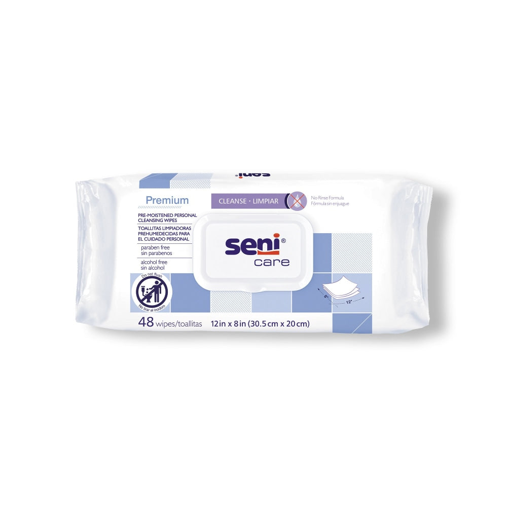 Seni 48 Count Care Premium Pre-Moistened Personal Cleansing Wipes Incontinence Aids Pasteur Pharmacy