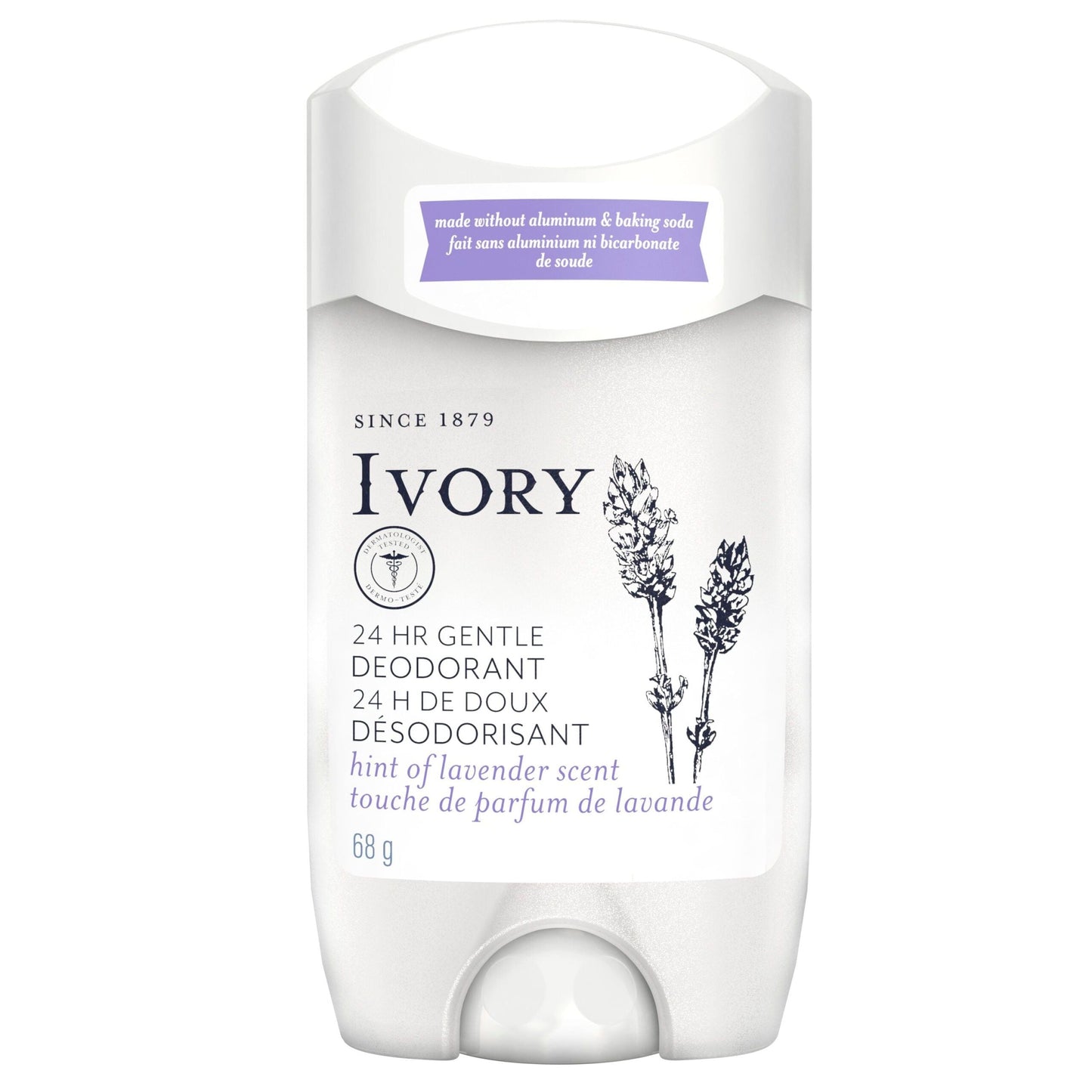 Ivory Aluminum Free Deodorant, Hint of Lavender, 24-Hour Odor Protection, 2.4 oz Stick Deodorant Pasteur Pharmacy