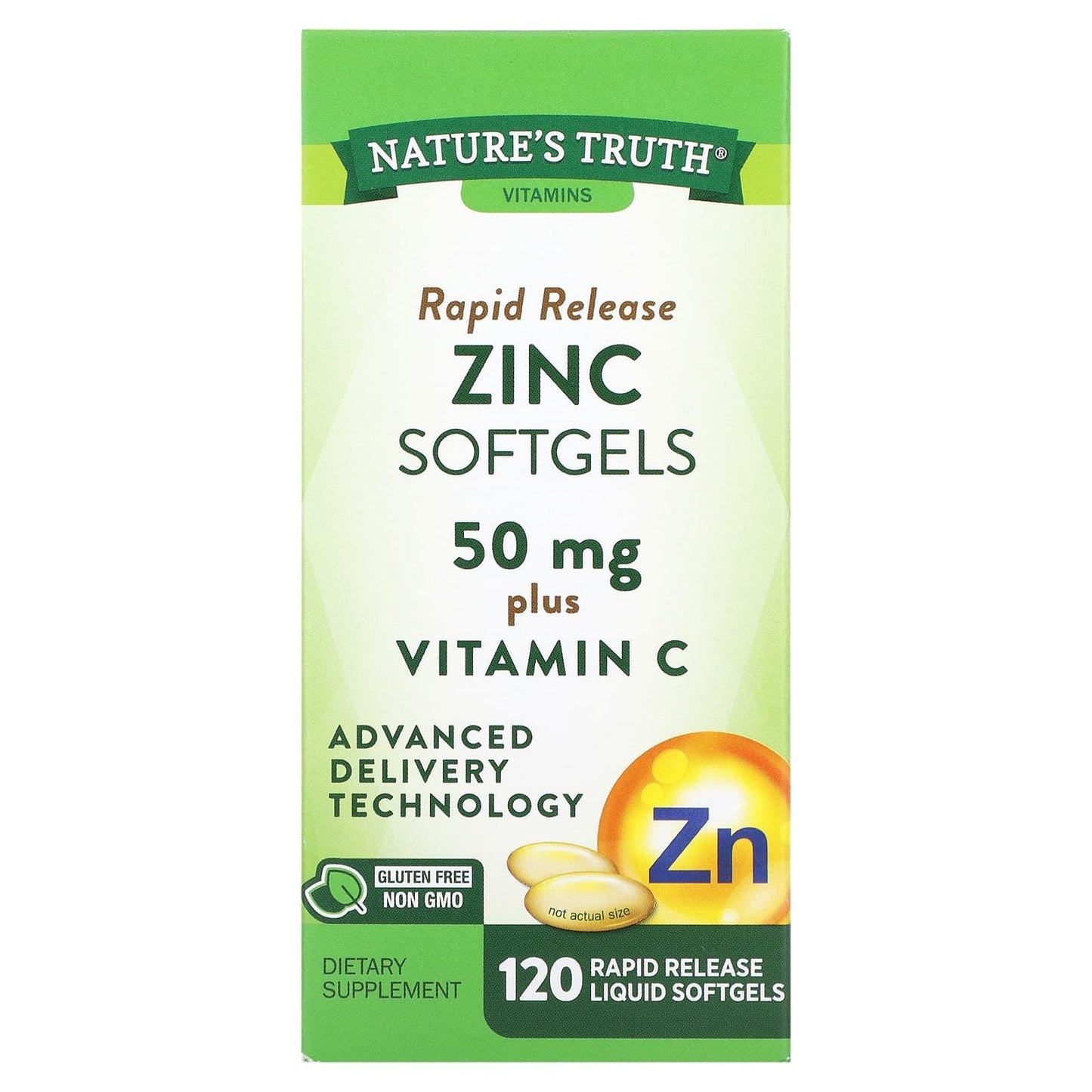 Nature's Truth® Zinc 50 mg Plus Vitamin C – Rapid Release Liquid Softgels Vitamins & Supplements Pasteur Pharmacy