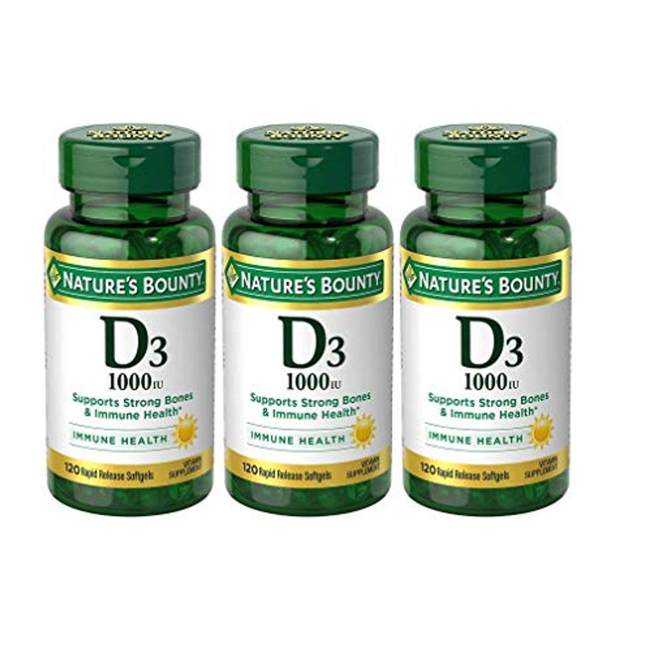 Nature's Bounty Vitamin D3, 25 Mcg, Rapid Release Softgels Vitamins & Supplements Pasteur Pharmacy
