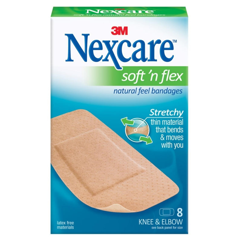 3M™ Nexcare™ Soft 'n Flex Natural Feel Knee & Elbow Adhesive Bandage, 8-Pack