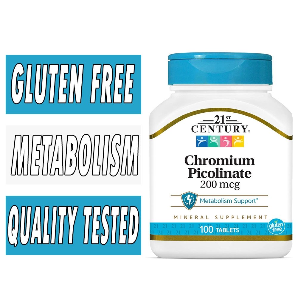 21st Century Chromium Picolinate 200 Mcg 100Ct Vitamins & Supplements Pasteur Pharmacy