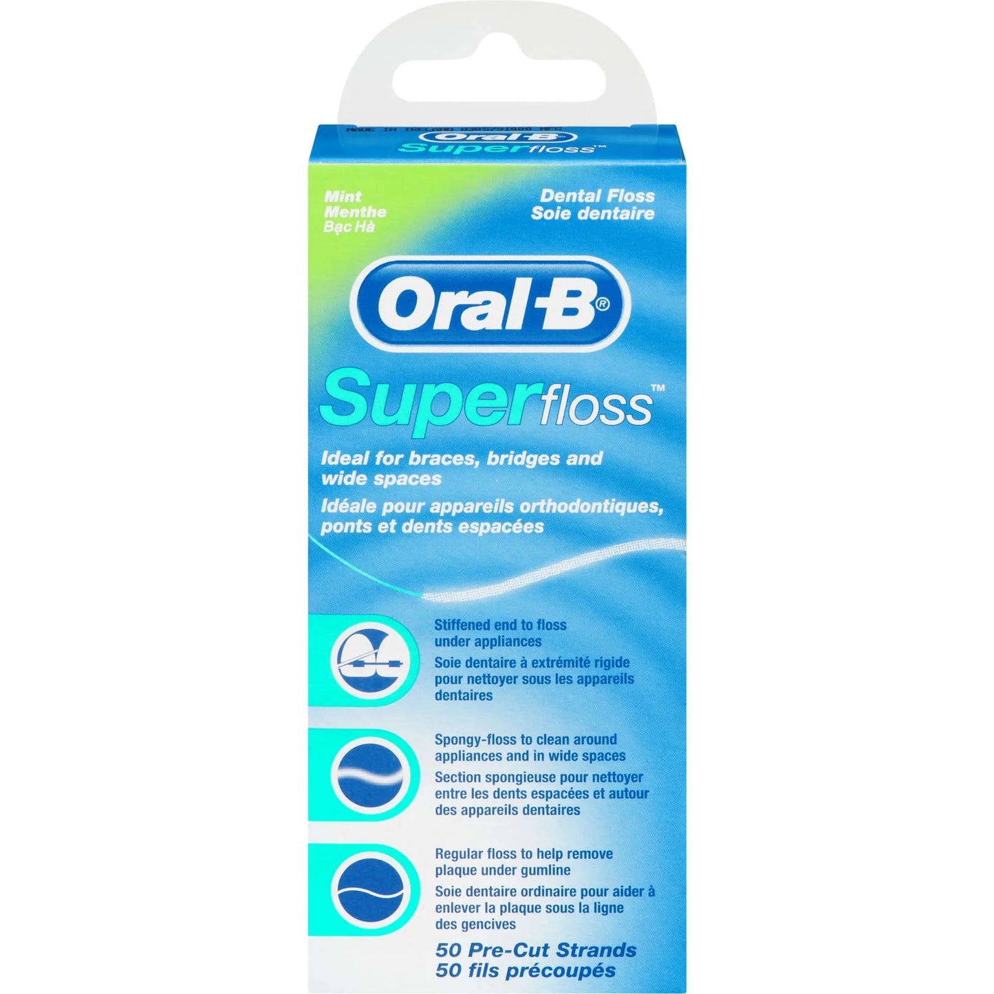 Oral-B Super Floss Pre-Cut Strands Dental Floss, Mint Dental Floss Pasteur Pharmacy