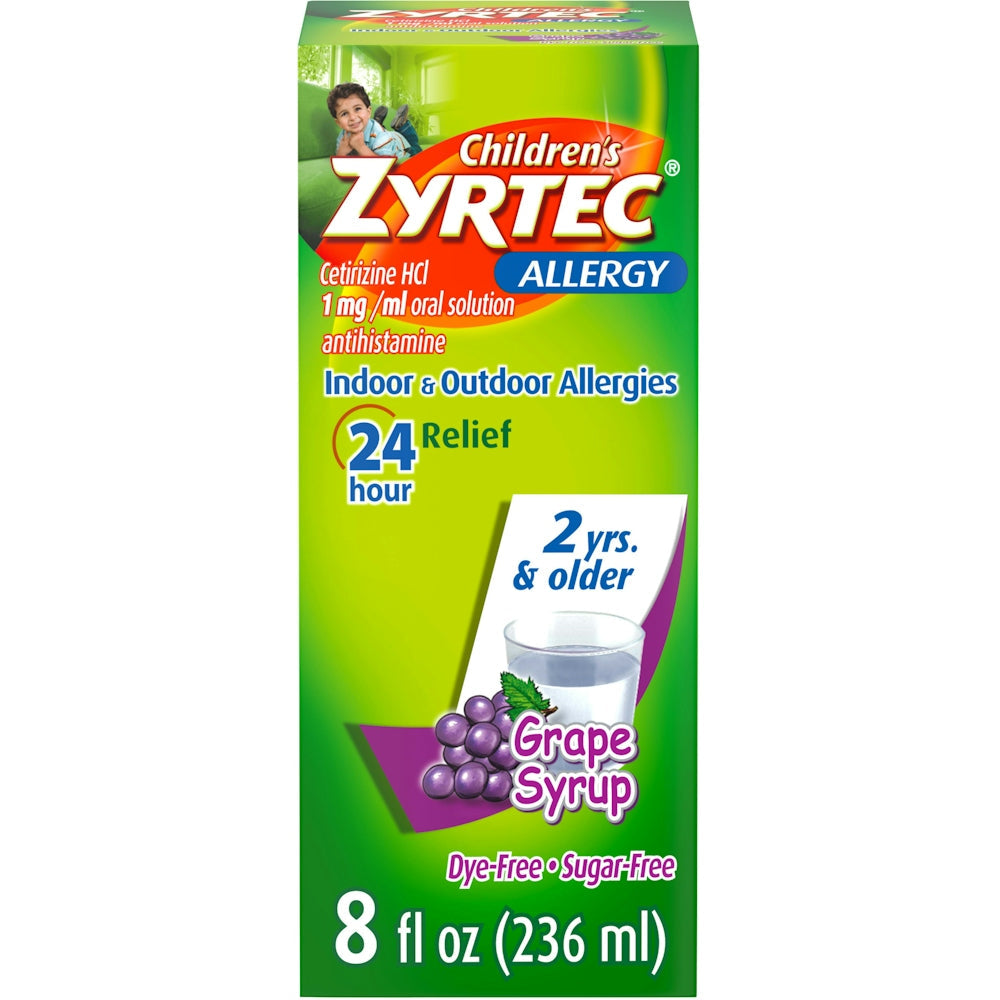 Children's Zyrtec® 24-HR Allergy Relief – Grape Flavor - 8 Oz