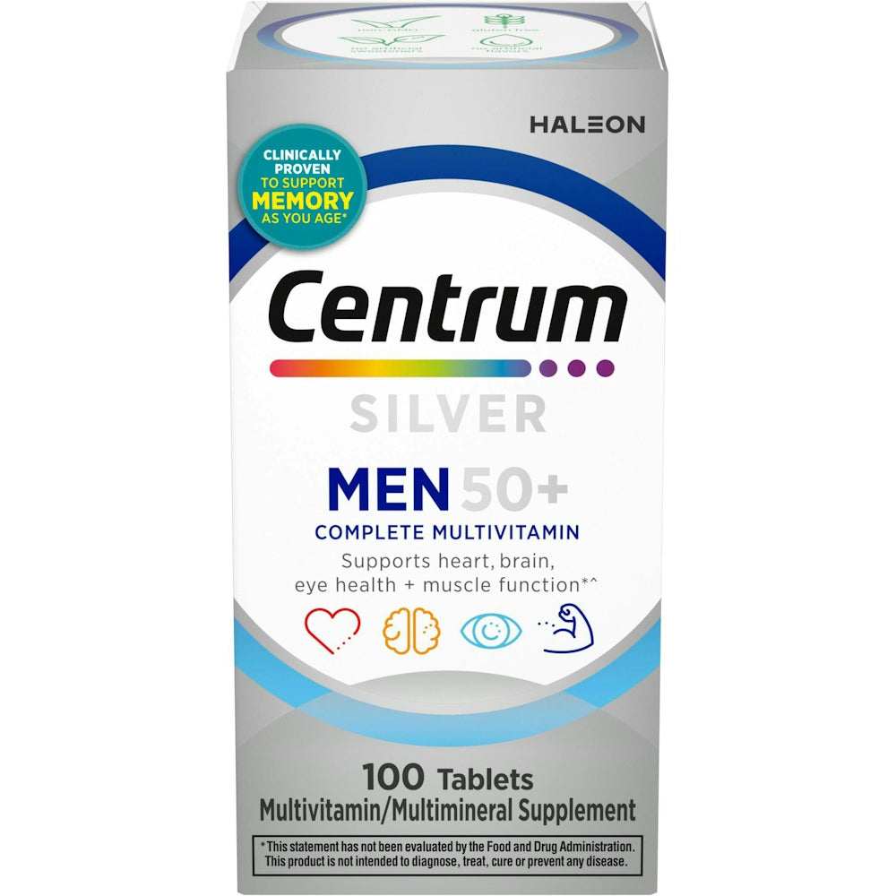 Centrum Silver Men 50+ Multivitamin Tablets, 100ct – Daily Nutritional Support for Men Over 50 Vitamins & Supplements Pasteur Pharmacy