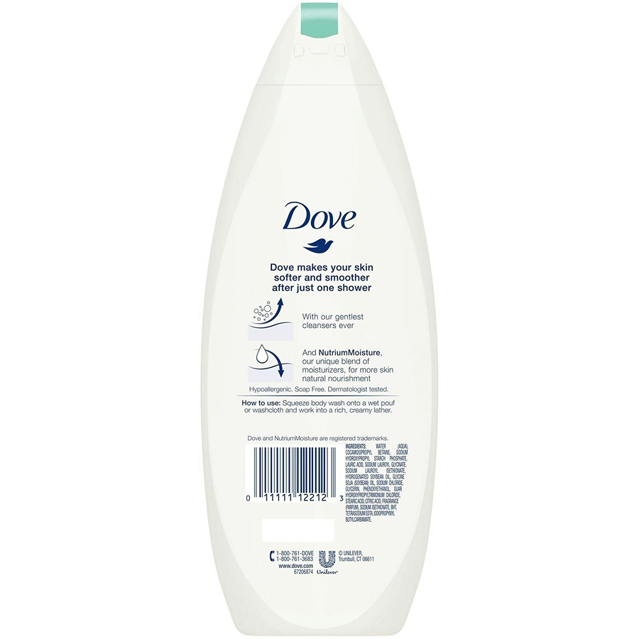 Dove Sensitive Skin Body Wash - 12 oz - Hypoallergenic & Fragrance-Free Body Wash Pasteur Pharmacy