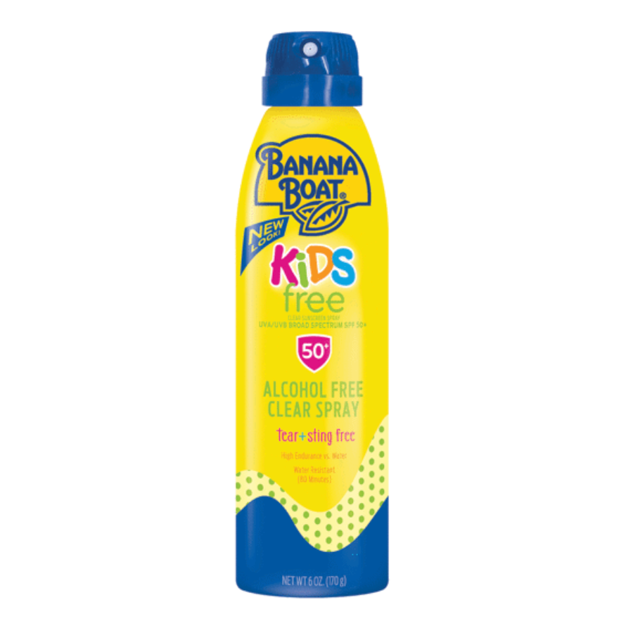 Banana Boat Clear Sunscreen Spray, Alcohol Free, Broad Spectrum SPF 50+ 6 Oz Sunscreen Pasteur Pharmacy