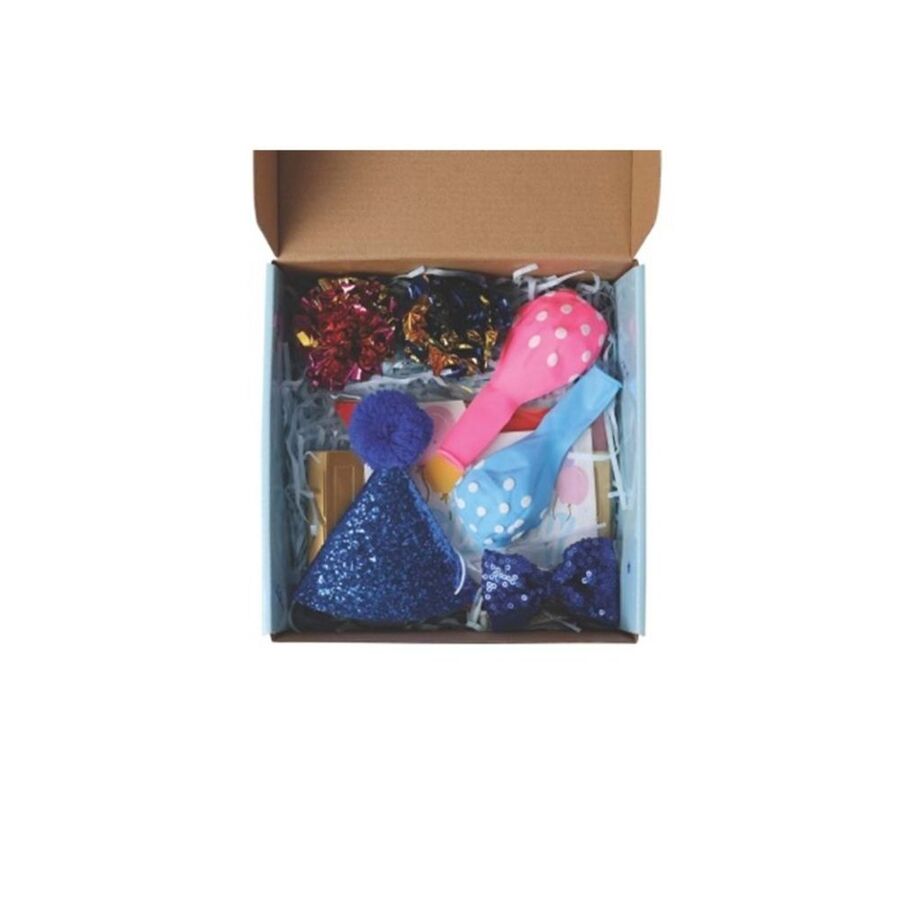 Ensemble d'anniversaire Party Time M-Pets pour chats mâles, thème bleu, 10 pièces