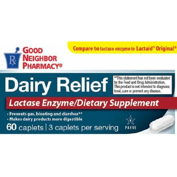 Gnp Dairy Relief Caplet 60ct Lactase Enzyme Dairy Products Pasteur Pharmacy