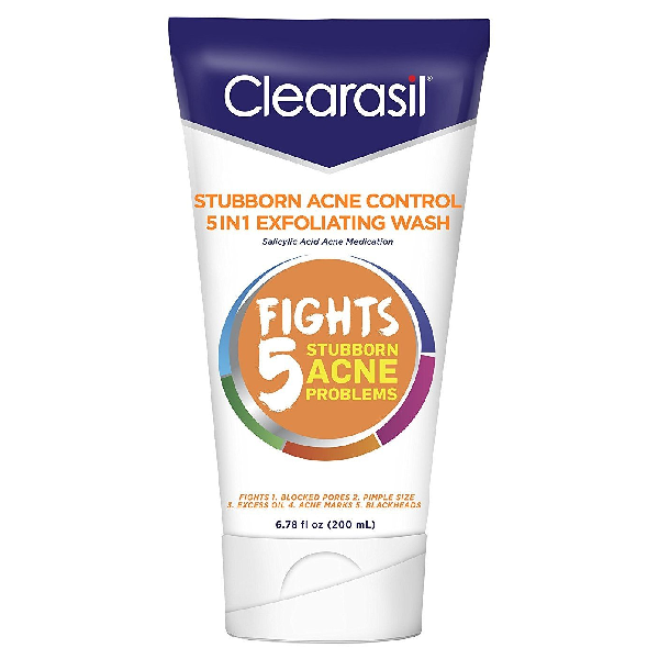 Clearasil Exfoliating Wash, Stubborn Acne Control, 5 In 1 6.78 Fl Oz Face Cleanser Pasteur Pharmacy