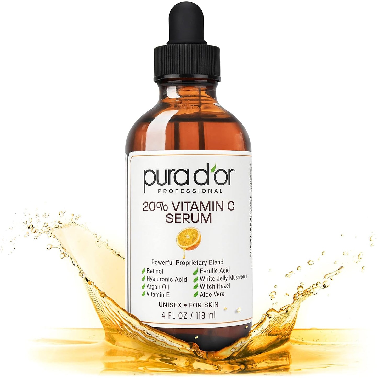 Pura D'or 20% Vita C Srm Lq 4 Oz Skin Care Pasteur Pharmacy