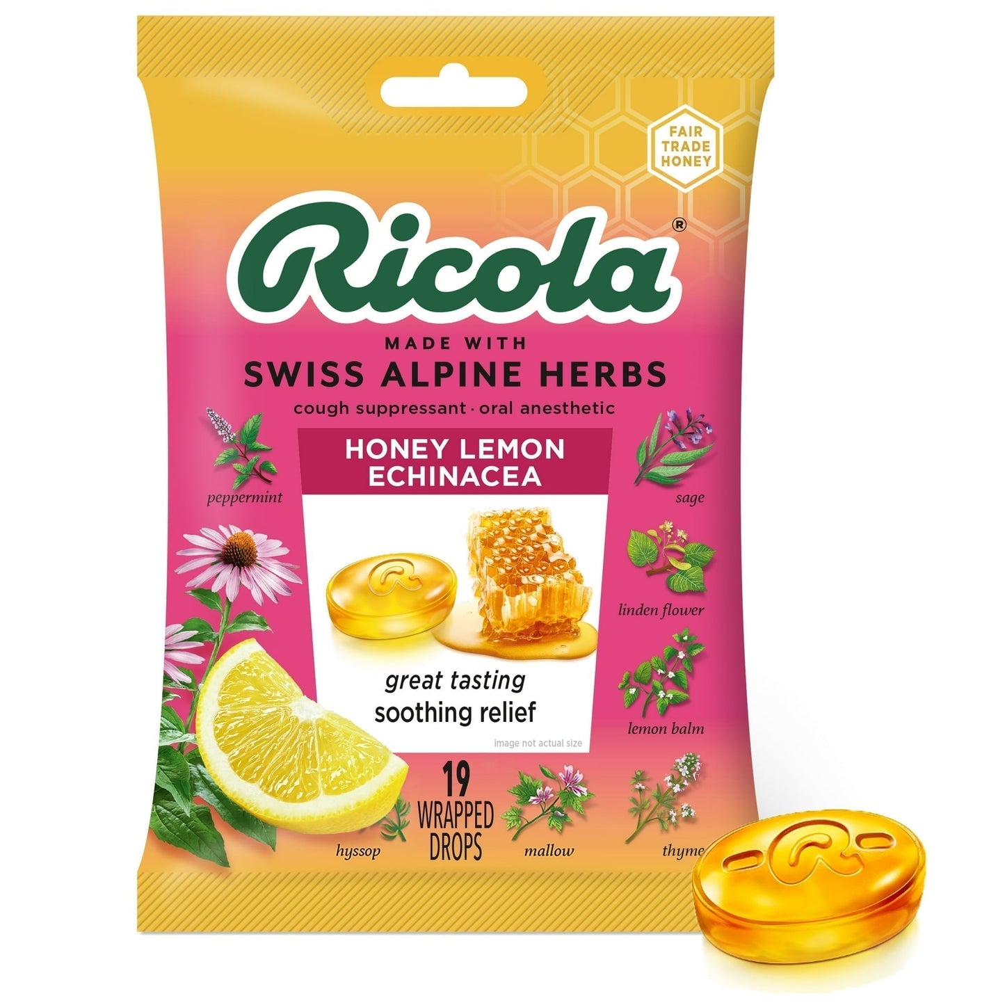 Ricola Cough Suppressant Throat Drops, Honey Lemon With Echinacea Health & Beauty Pasteur Pharmacy