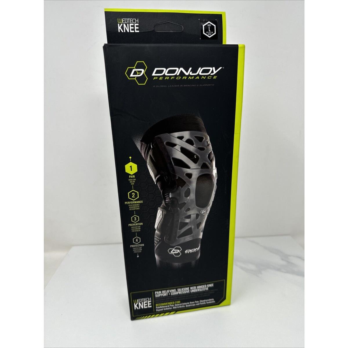 DonJoy Performance WEBTECH Knee Support Brace With Compression Undersleeve: Black, Large Wall Jacks & Braces Pasteur Pharmacy