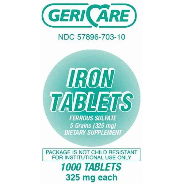 GeriCare Iron Supplement 325 Mg Strength Tablet Vitamins & Supplements Pasteur Pharmacy