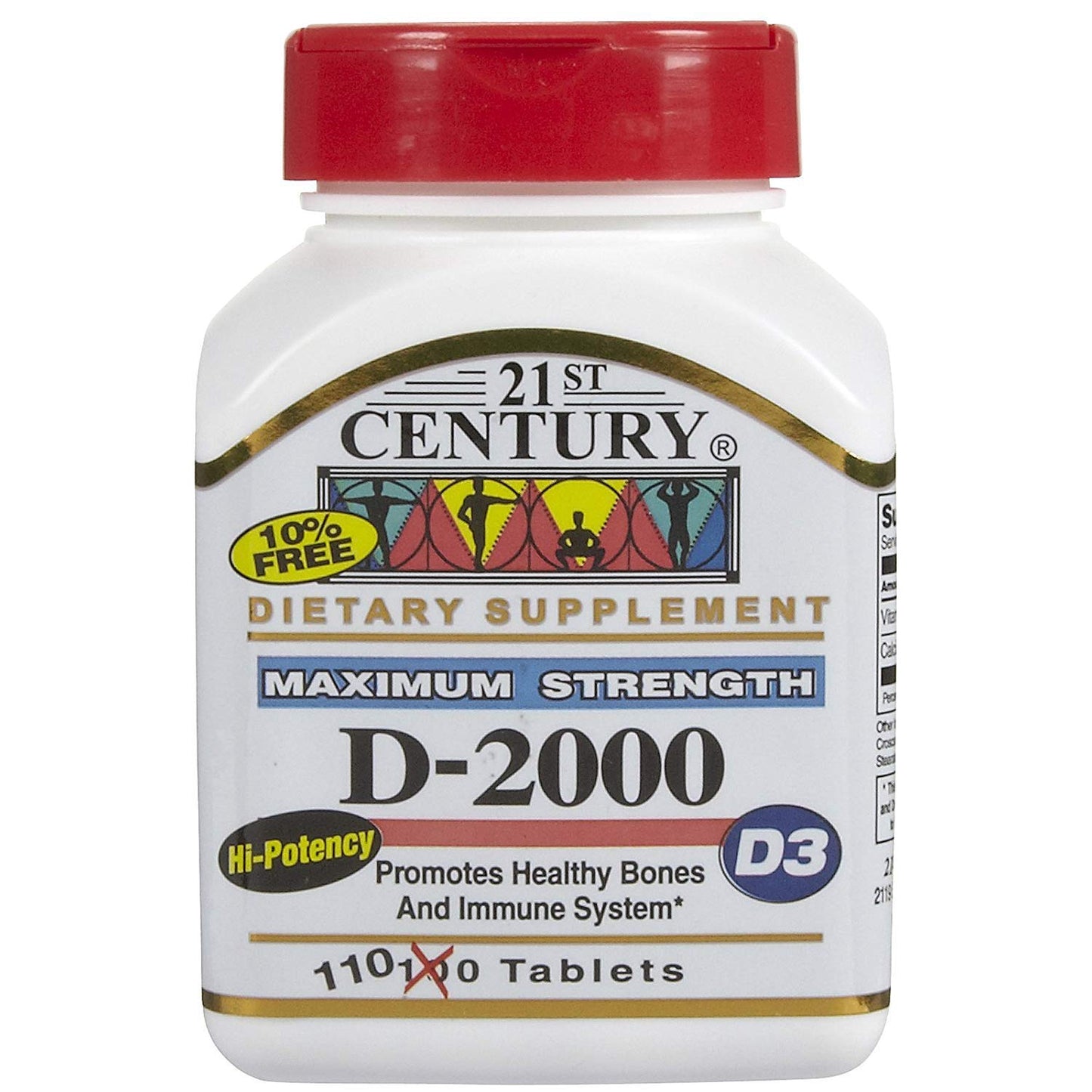 21st Century Vitamin D3 2000 IU (Maximum Strength - 120 Tablets) Vitamins & Supplements Pasteur Pharmacy