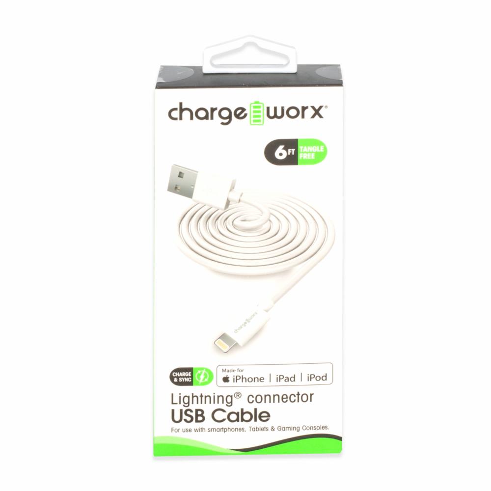 Chargeworx Lghtn Cbl Wht 6Ft Cables Pasteur Pharmacy