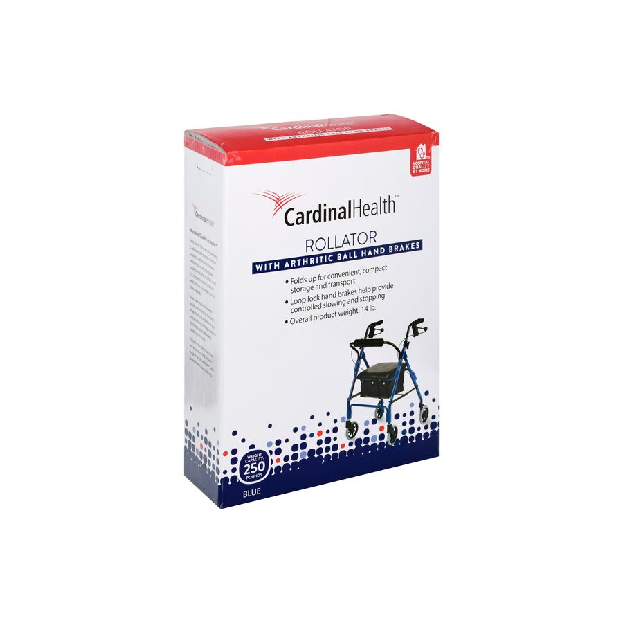 Cardinal Health Steel/Aluminum Rollator – Blue Health Care Pasteur Pharmacy