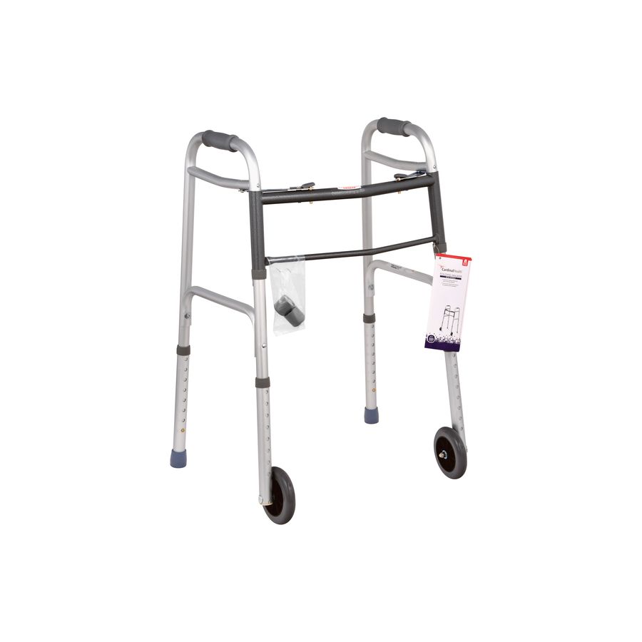 Cardinal Health, Walker With Wheels, Folding, Gray Walkers Pasteur Pharmacy